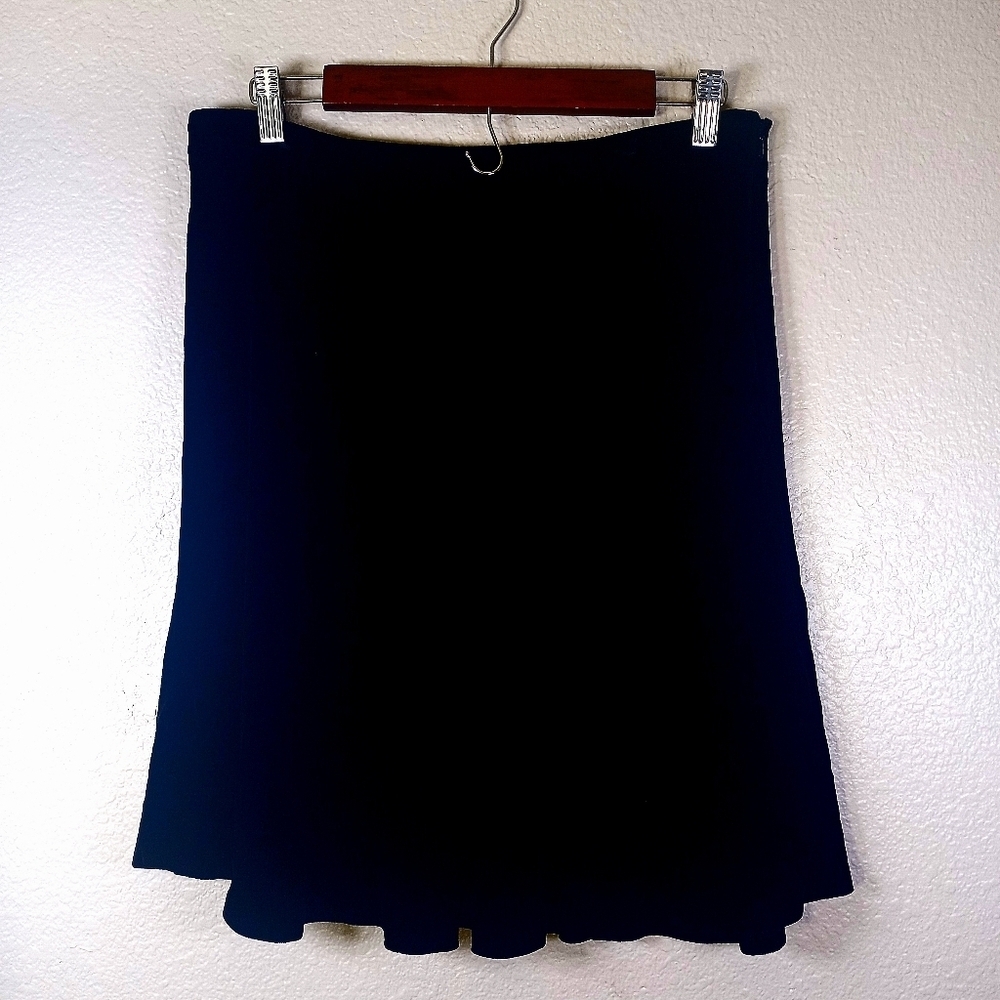 Ann Taylor Vintage Black Velvet Silk Blend Lined A Line Whimsigoth Boho Skirt 14 - Picture 4 of 11